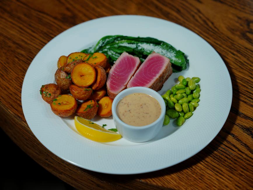 Sesame-Seared Tuna with Bok Choy — high-protein dinner recipe
