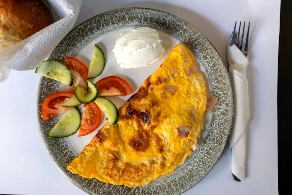 Western Omelette with Egg Whites, Ham & Cheddar — high-protein breakfast recipe